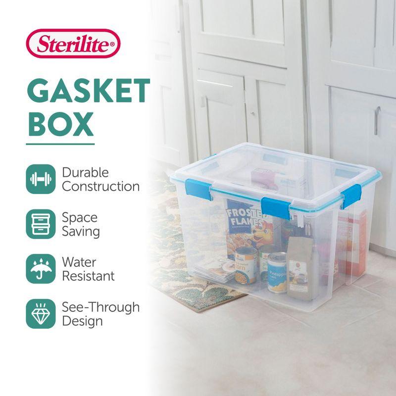 Sterilite 120qrt. Multipurpose Clear Plastic Storage Container Box with Latching Lids and 2 Rear Wheels