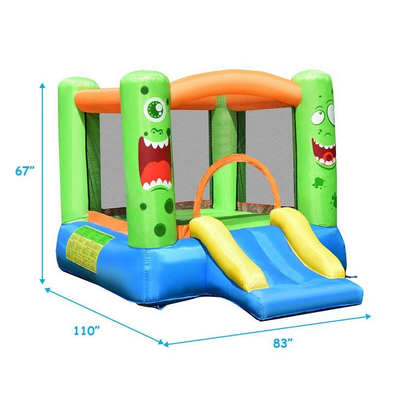 Colorful Inflatable Bounce House with Slide and Basketball Hoop