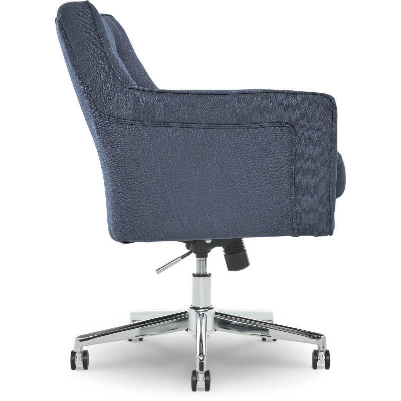 Style Ashland Home Office Chair Sanctuary Blue - Serta: Mid-Century, Adjustable, Twill Fabric