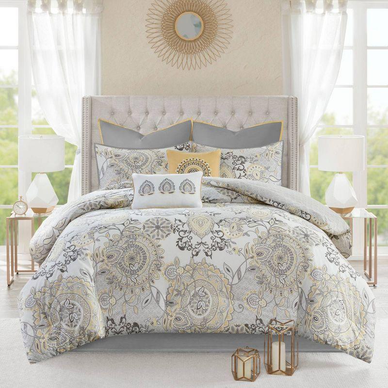 Isla 8 Piece Reversible Cotton Floral Comforter Set