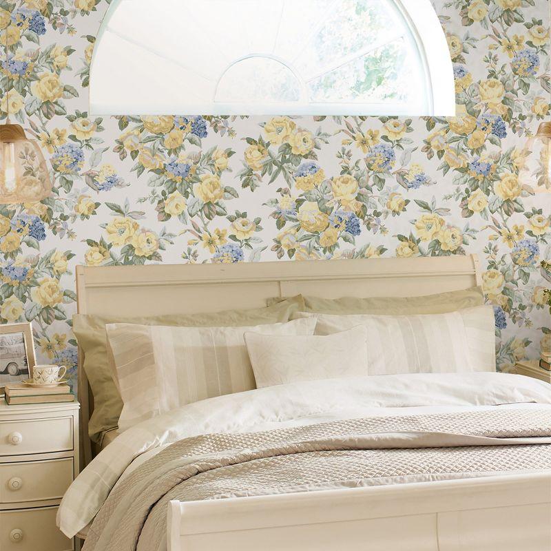 Pembrey Pale Gold Floral Non-Pasted Removable Wallpaper