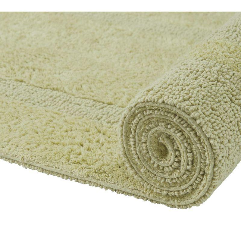 Better Trends Lux 100% Cotton Tufted Solid Reversible Bath Rug Set 2 PC (17" x 24" | 17" x 24") - Sage