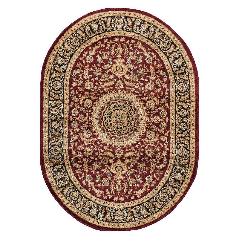 World Rug Gallery Traditional Oriental Medallion Area Rug - BURGUNDY 5'x6'6" Oval
