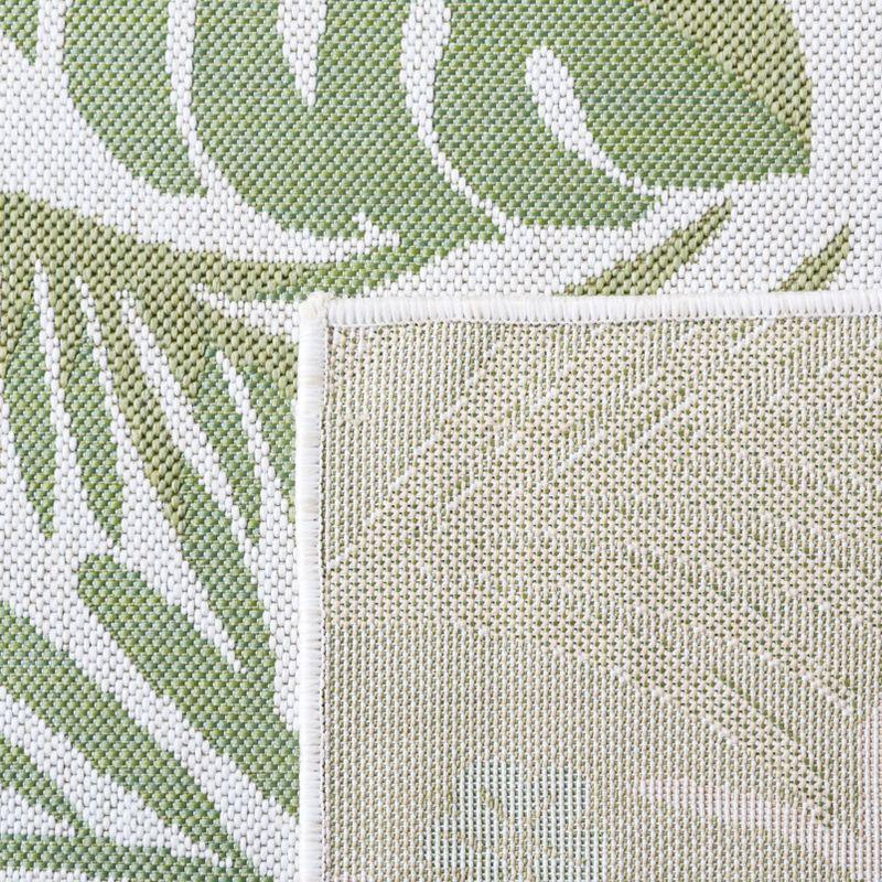 Ivory and Green Botanical Indoor/Outdoor Area Rug