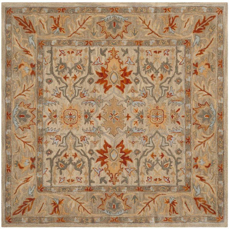 Antiquity AT63 Hand Tufted Area Rug - Beige/Multi - 6'x6' - Safavieh.