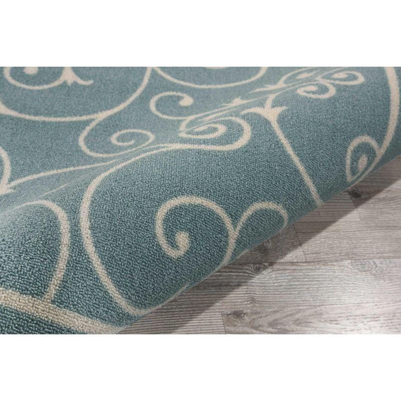 Nourison Home & Garden Light Blue Indoor/Outdoor Area Rug RS019 6'6" x 6'6"