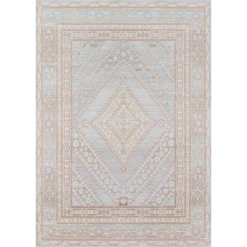 Momeni 9'3"x11'10" Isabella Orla Machine Loomed Area Rug Blue: Classic Medallion Pattern, Low Pile, Indoor Polyester Rug