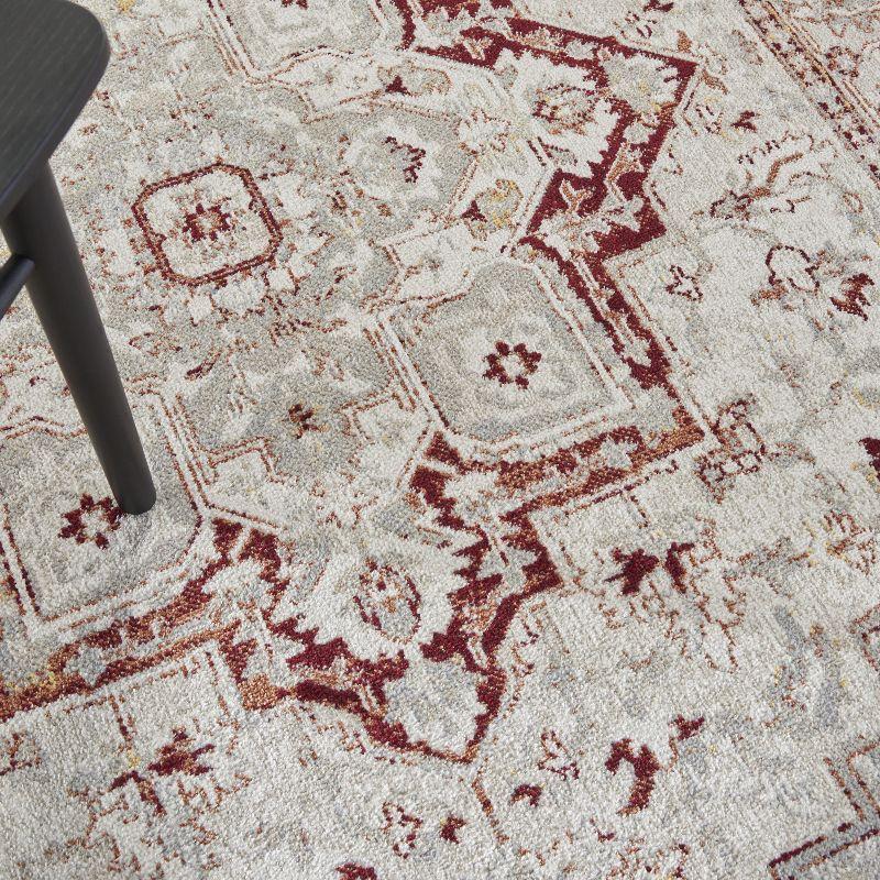 Nourison Geneva GNV02 Indoor only Area Rug - Brick Silver 4' x 6'
