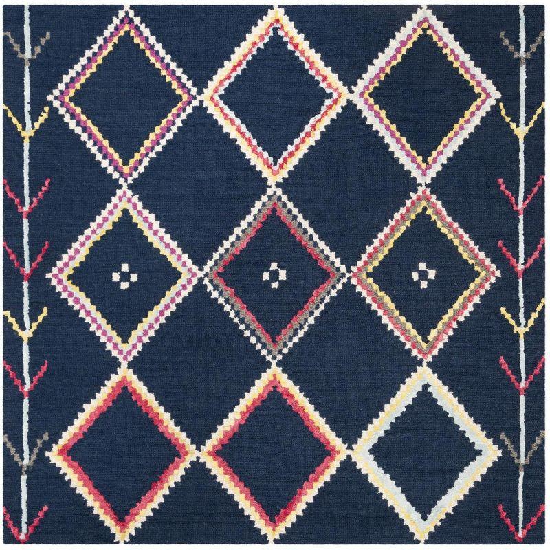 Handmade Bellagio Multicolor Wool Square Tufted Area Rug