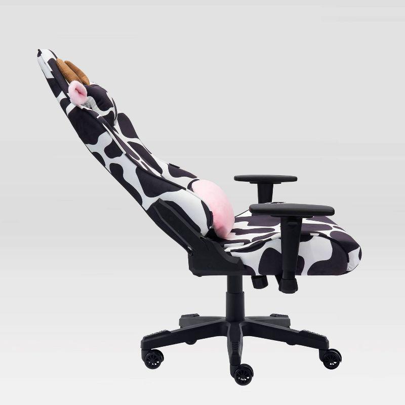 Ts85 Cow Print Luxx Series Gaming Chair Cow - Techni Sport: Velvet Upholstery, Memory Foam, Adjustable