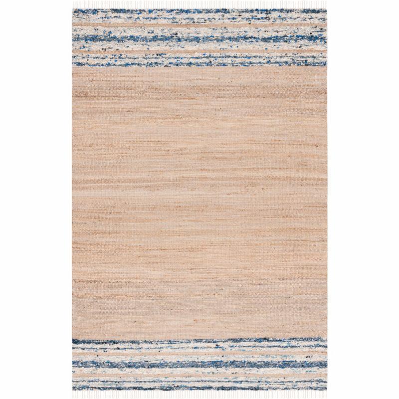 Natura NAT871 Hand Woven Area Rug - Natural/Navy - 3'x5' - Safavieh.
