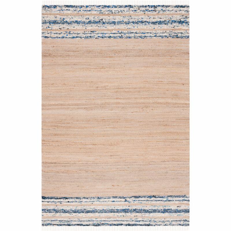 Natura Beige and Navy Handwoven Wool Area Rug