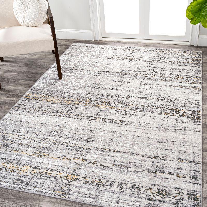 JONATHAN Y Tidal Modern Strie' Ivory/Black 3 ft. x 5 ft. Area Rug
