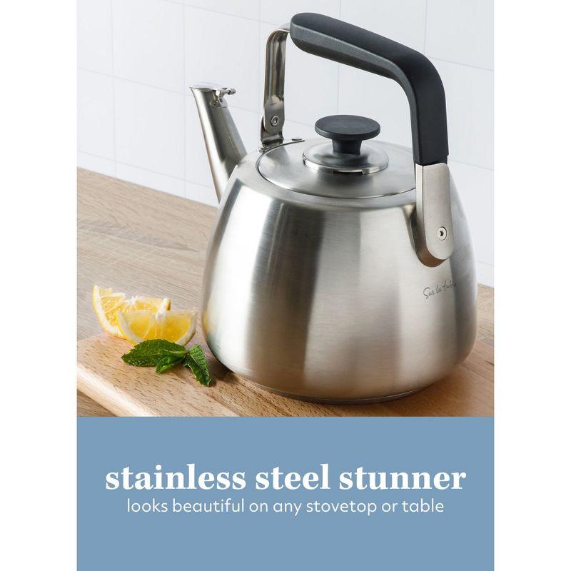 Sur La Table Kitchen Essentials Sur La Table Kitchen Essential Large 2 QT Heavy Gauge Stainless Steel Whistling Tea Kettle