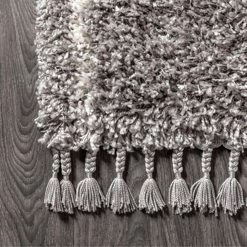 Mercer Shag Plush Tassel Area Rug - JONATHAN Y