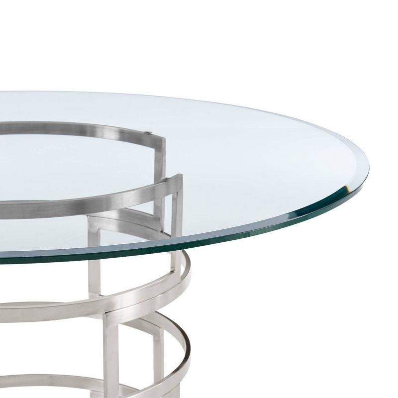 Armen Living Diaz Round Glass Dining Table