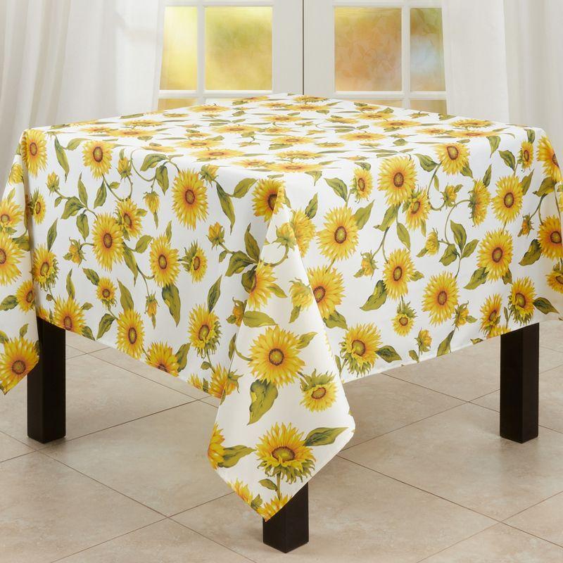 Saro Lifestyle Summer Tablecloth With Sunflower Design