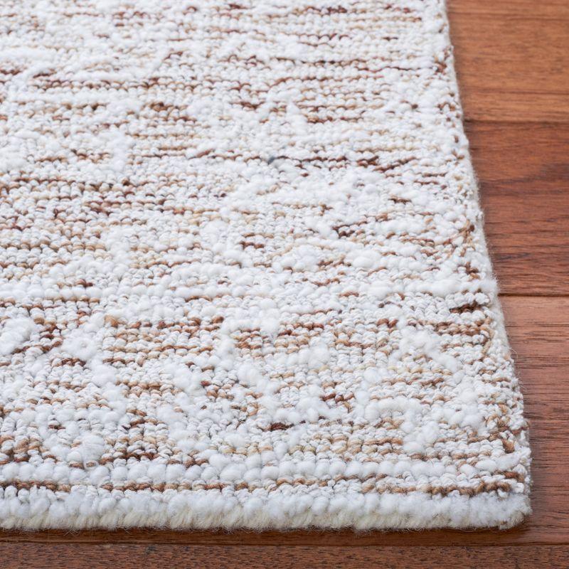 Ivory and Beige Hand-Tufted Wool Square Rug