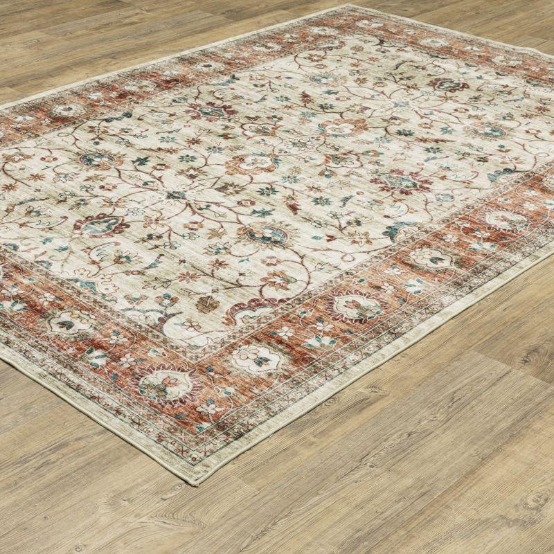 Oriental Weavers Sumter SUM03 Ivory/ Rust Indoor Area Rug - 3'6" x 5'6"