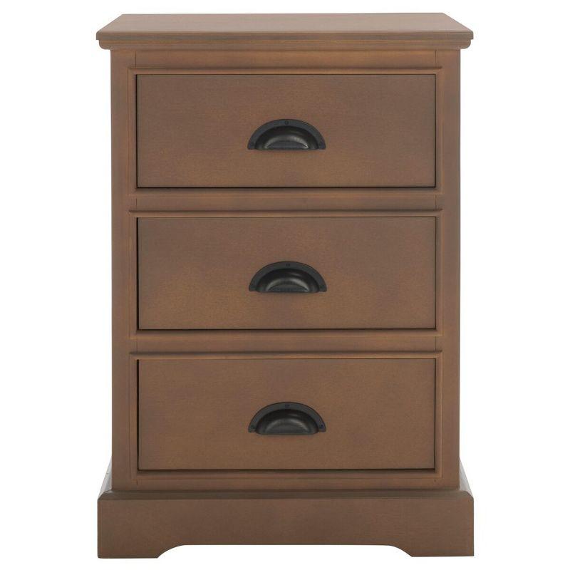 Griffin 3 Drawer Side Table - AMH5717 - Sepia - Safavieh Couture