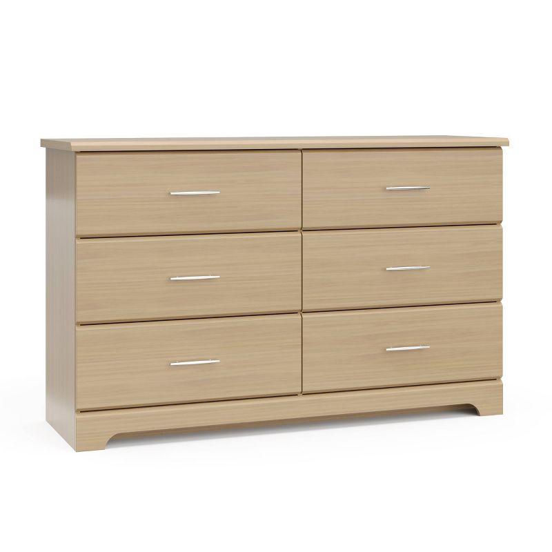 Driftwood 6-Drawer Double Nursery Dresser with Metal Handles