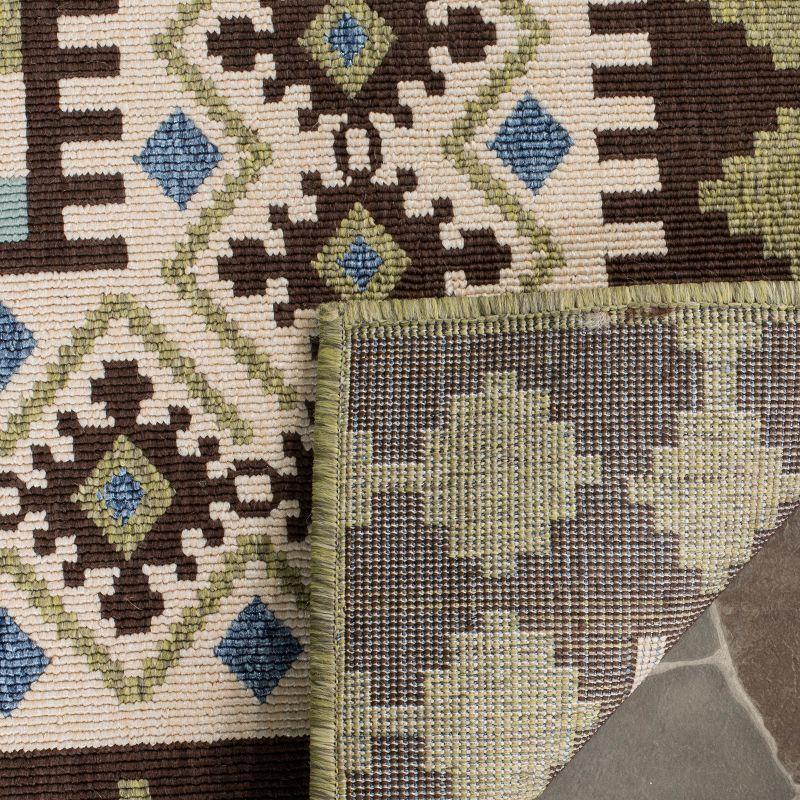 Veranda VER099 Power Loomed Indoor/Outdoor Area Rug - Chocolate/Green - 5'3"x7'7" - Safavieh