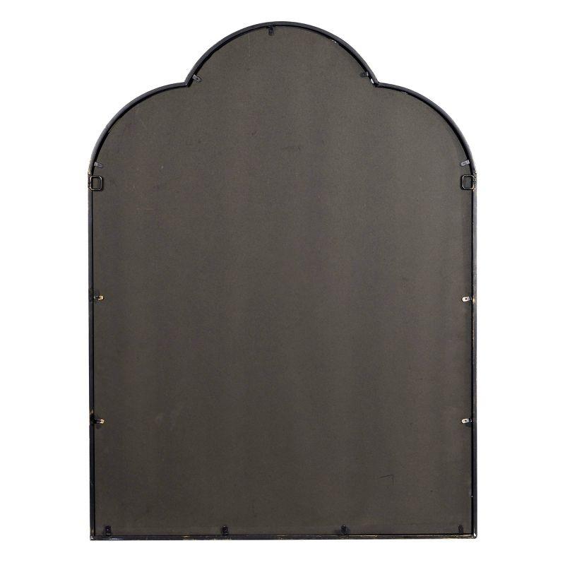 Metal Window Pane Inspired Wall Mirror with Arched Tops and Studs Black - Olivia & May