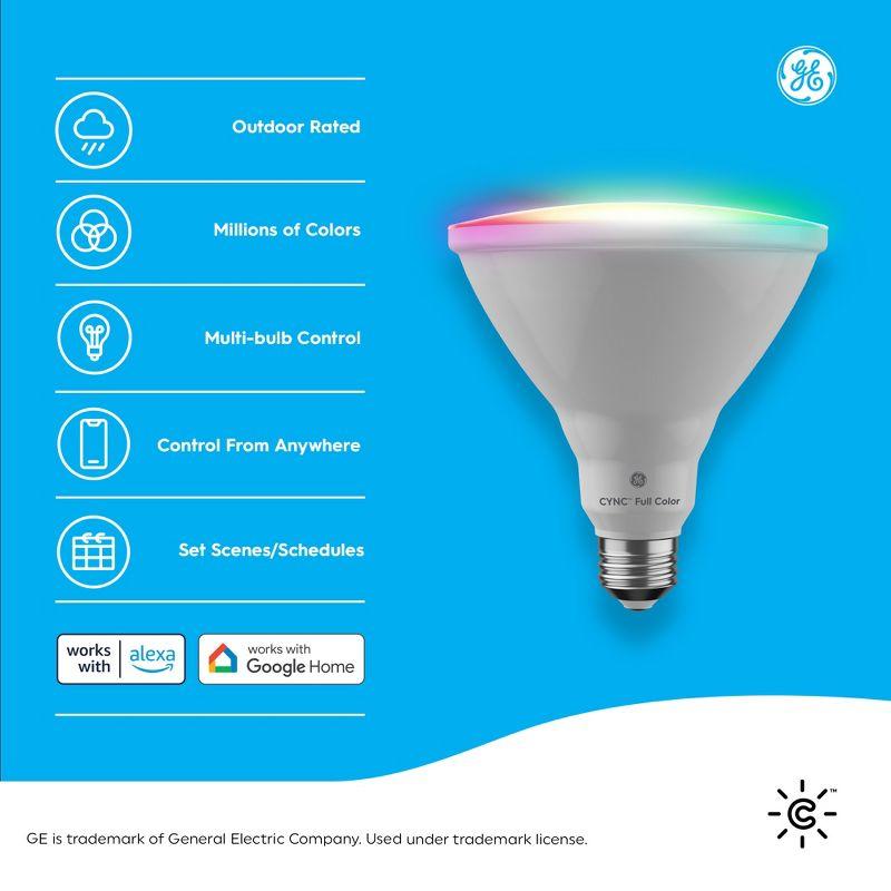 GE CYNC Smart Color Changing PAR38 LED Outdoor Floodlight Bulbs