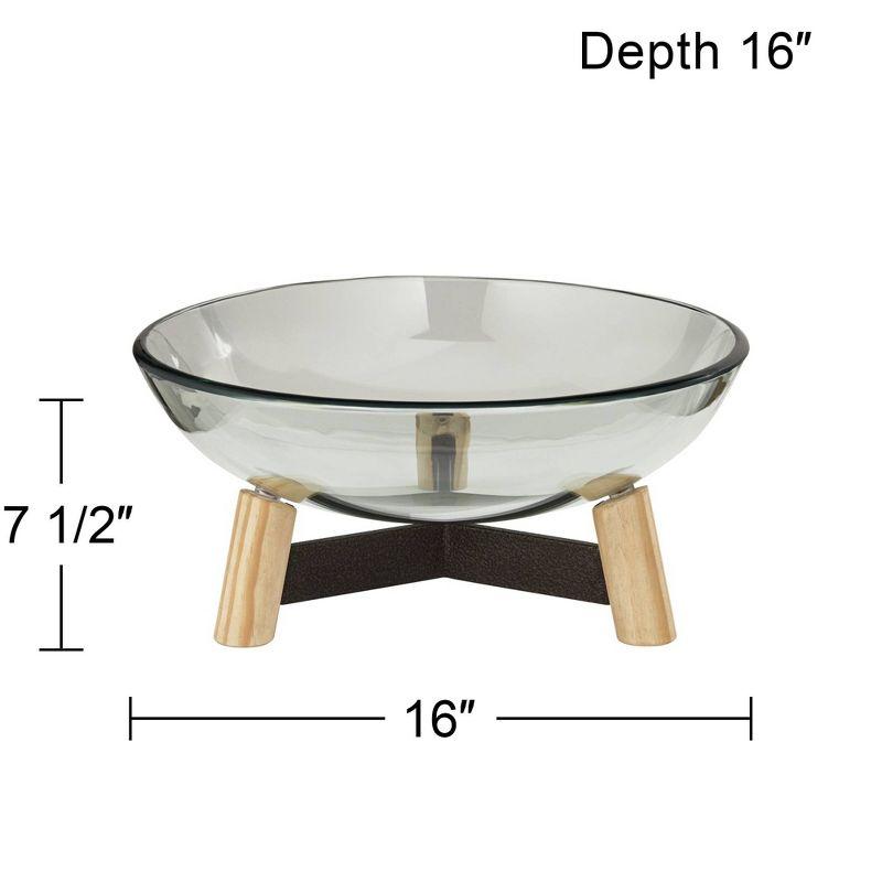 Studio 55D Synchrony 16" Wide Clear Tempered Glass Decorative Bowl
