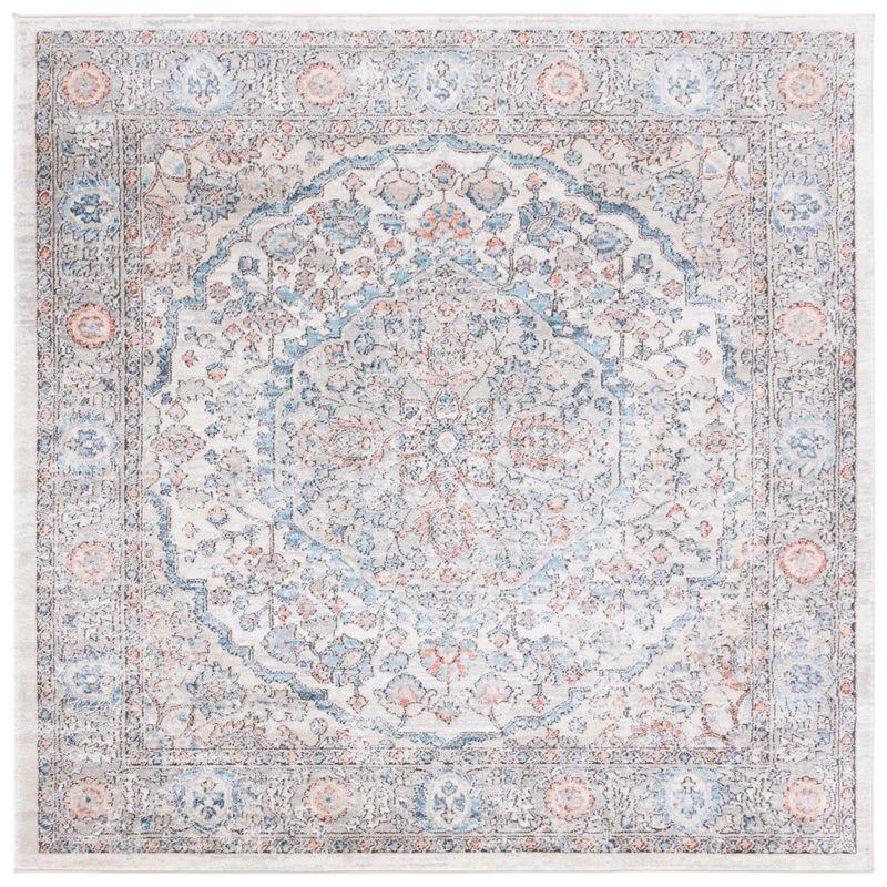 Oregon ORE813 Power Loomed Indoor Area Rug - 6'7"x6'7" - Grey/Blue - Safavieh
