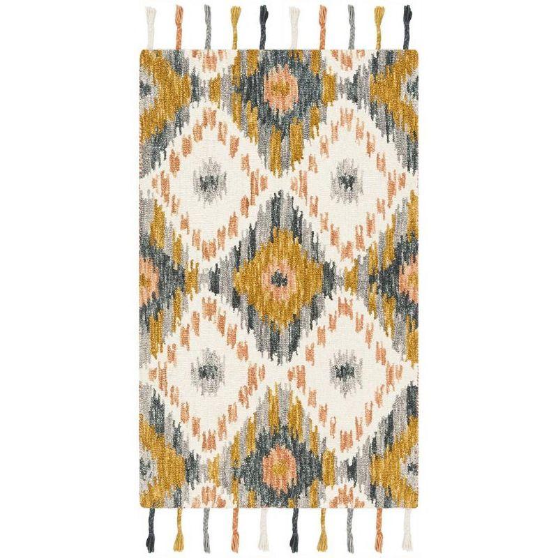 Suzani SZN201 Hand Hooked Indoor Accent Rug - Ivory/Gold - 3'x5' - Safavieh.