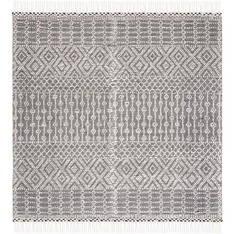 Southwestern Handmade Flatweave Wool Ivory/Black Area Rug