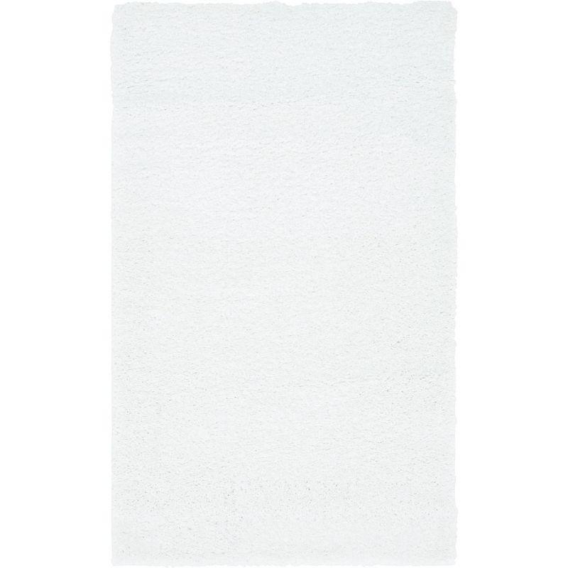 Snow White Solid Shag Rectangular Easy-Care Rug, 3' 3" x 5' 3"