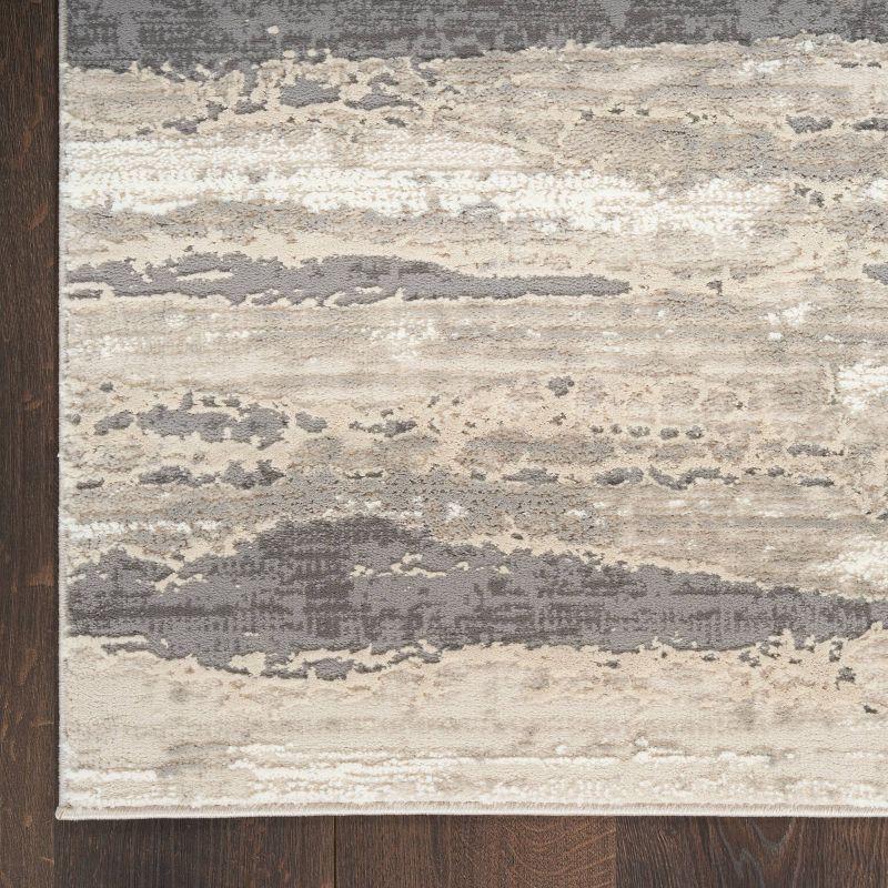 Nourison 6'x9' Modern Striped Sustainable Woven Area Rug with Lines Beige: Rectangle, Medium Pile, OEKO-TEX Certified