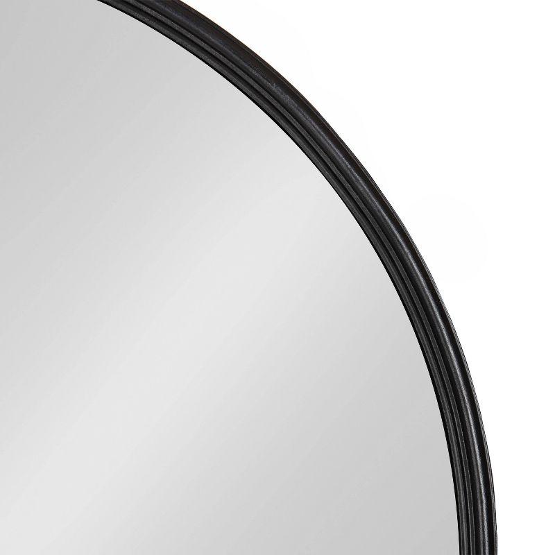 24" x 23" Caskill Flat Circle Decorative Wall Mirror Black - Kate & Laurel All Things Decor: Modern Style, MDF Frame, No Assembly Required