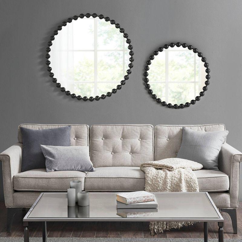 Marlowe Beaded Round Metal Wall Mirror