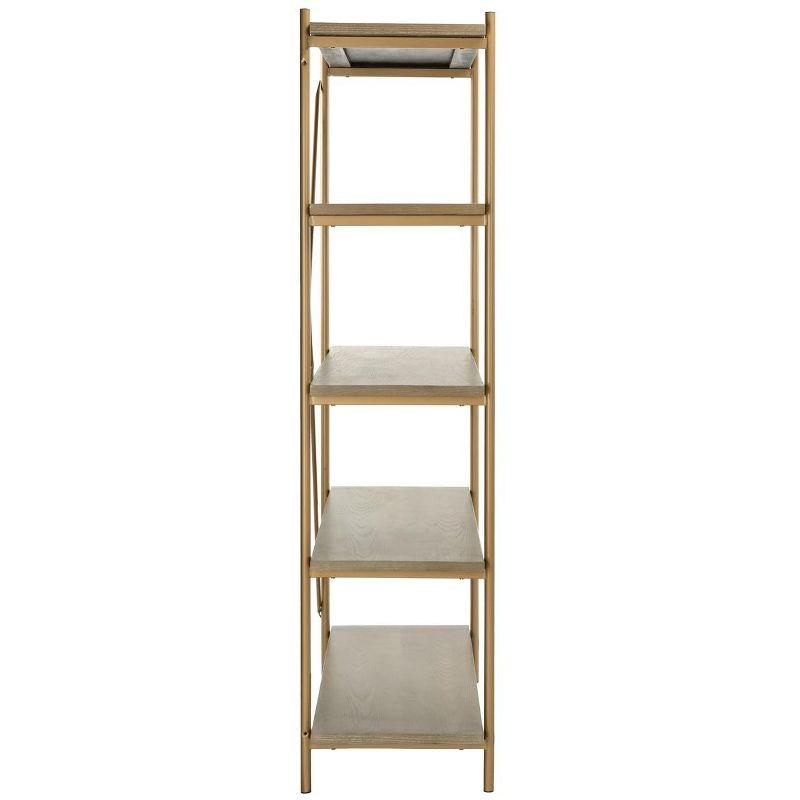 Rigby 5-Tier Etagere - Rustic Oak/Gold - Safavieh.