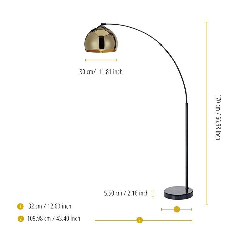 Wrought Studio™ Perlis 66.93" Arc Floor Lamp with Solid Marble Base