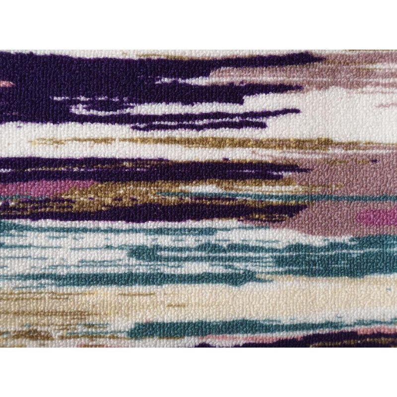 Deerlux Modern Living Room Area Rug with Nonslip Backing, Abstract Brushstrokes and Glitter Pattern