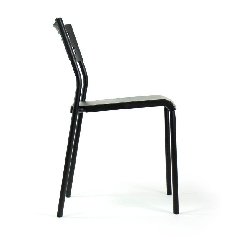 Humble Crew Desk/Writing Chair Black : Mid-Century Modern, Armless, Stackable, for Ages 3+
