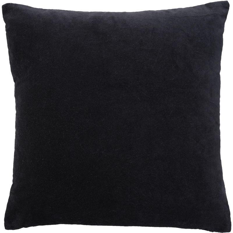 Sofia Black Velvet Reversible 20" x 20" Indoor Throw Pillow