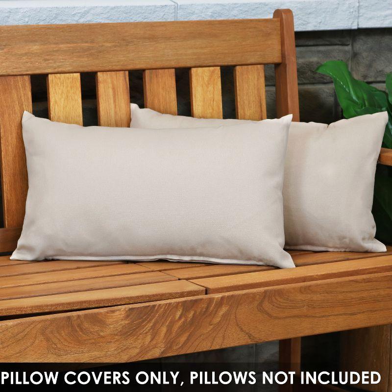 Sunnydaze Indoor/Outdoor Weather-Resistant Polyester Square Decorative Pillow Cover Only with Zipper Closures