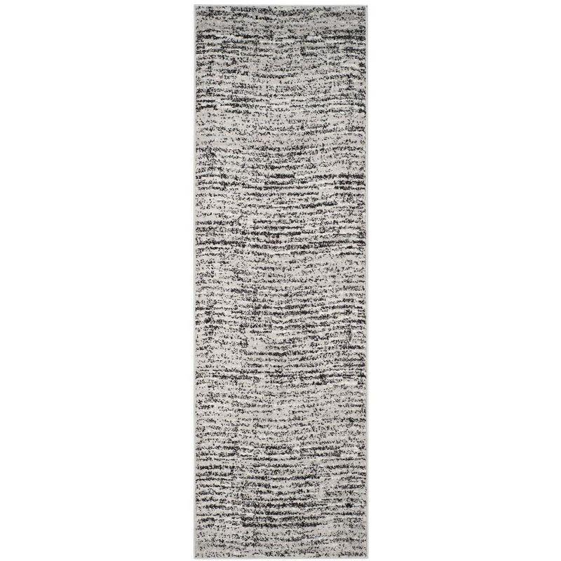 Adirondack ADR117 Machine Made Indoor Runner - Black/Silver - 2'-6"x10' - Safavieh