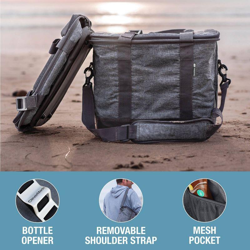 CleverMade Tahoe 21qt Collapsible Cooler with Shoulder Strap and Bottle Opener