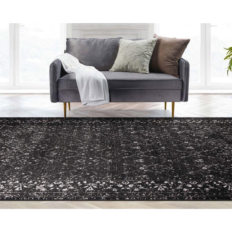 Well Woven Zazzle Argos Vintage Floral Modern Black Area Rug