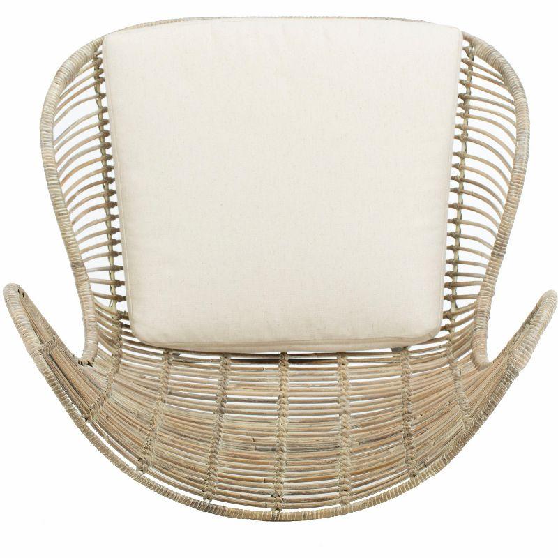 Malia Rattan Wingback Armchair - White Wash - Safavieh