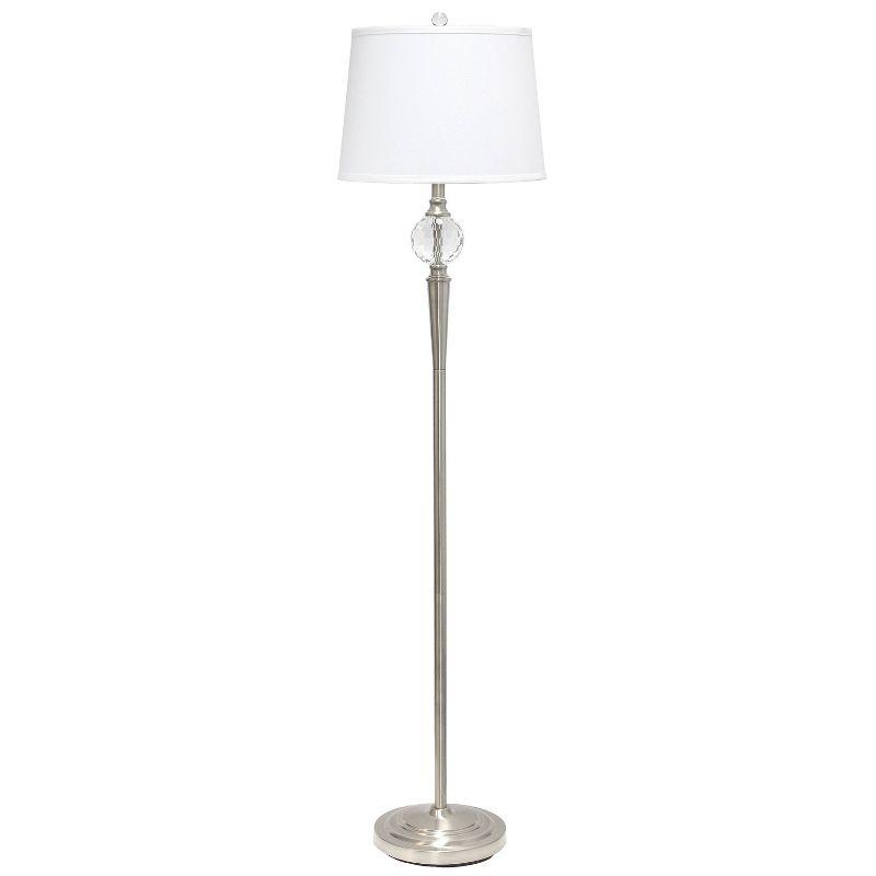 Lalia Home Crystal Drop Table and Floor Lamp Set Metallic Silver : Metallic Silver, Brushed Nickel Base ,Modern Lighting