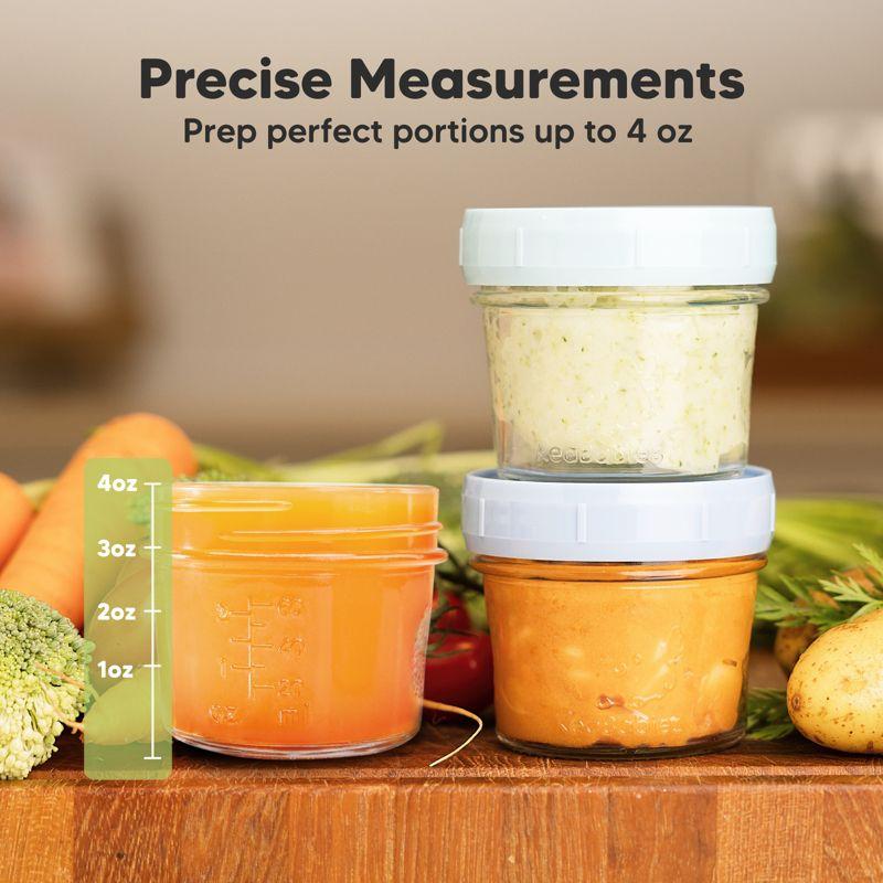 12pk Prep Baby Food Storage Containers, 4 oz Leak-Proof, BPA Free Glass Baby Food Jars for Feeding