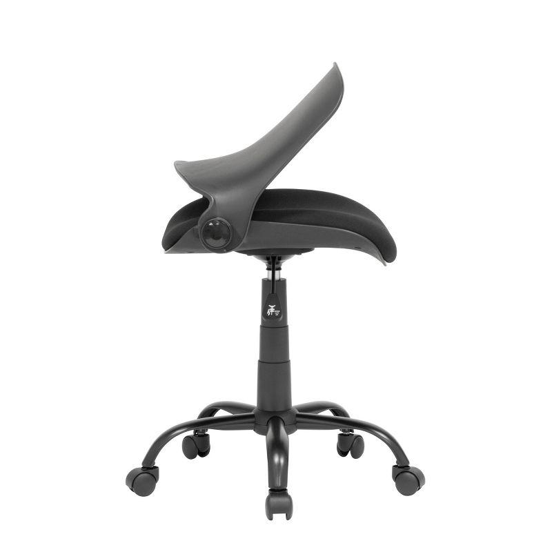 Folding Back Task Chair Black - studio designs: Swivel, Adjustable, Armless
