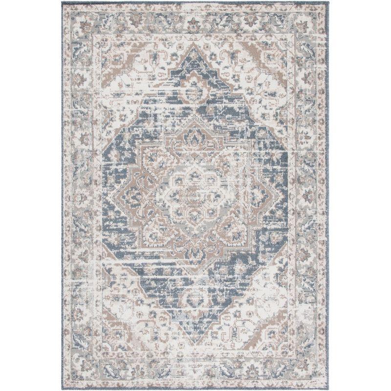 Ivory Beige Hand-knotted Synthetic Rectangular Area Rug